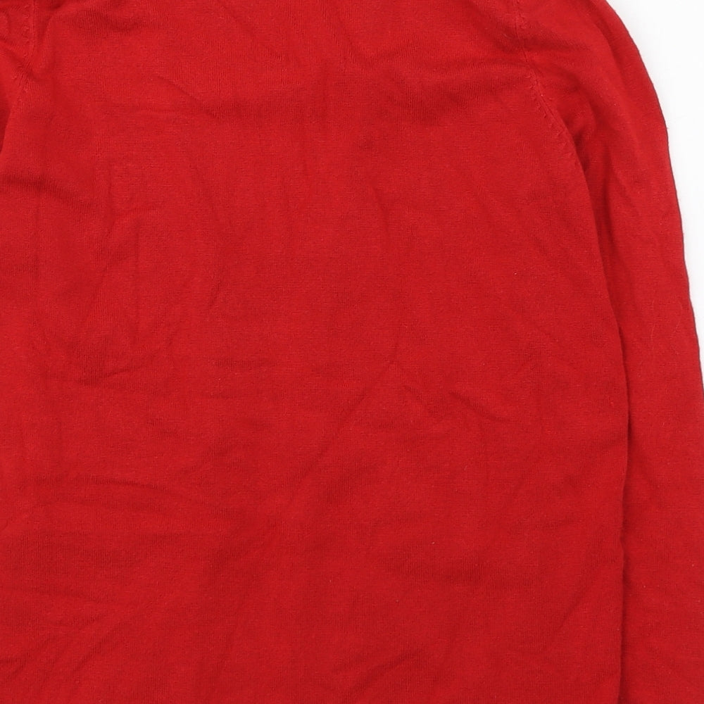 Bonmarché Womens Red Striped Viscose Basic Blouse Size 8 Square Neck