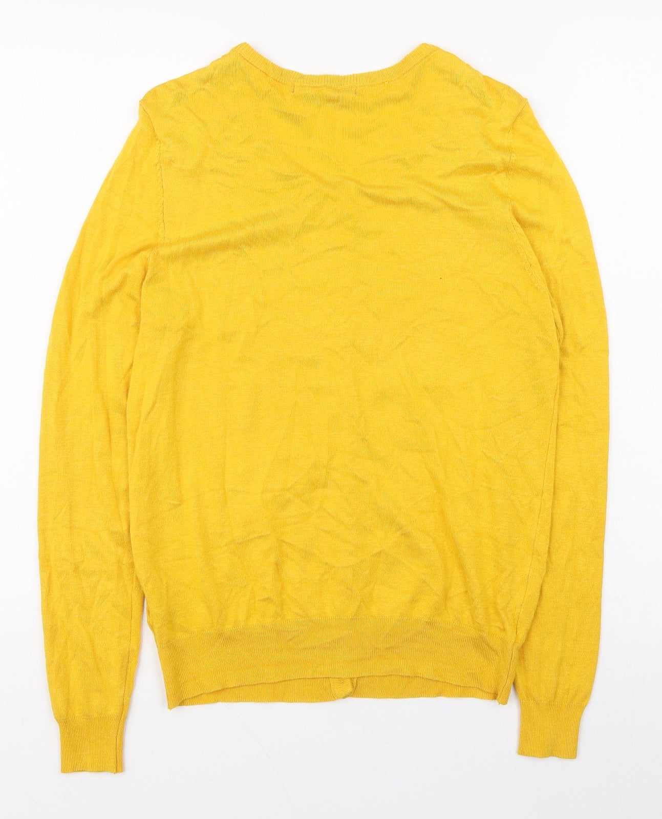 George Womens Yellow Round Neck  Viscose Cardigan Jumper Size 10