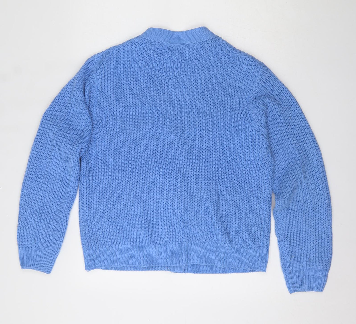 Pep and Co Womens Blue V-Neck  Acrylic Cardigan Jumper Size 14