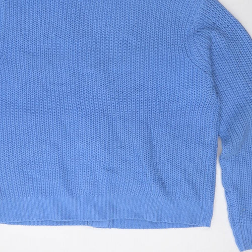 Pep and Co Womens Blue V-Neck  Acrylic Cardigan Jumper Size 14