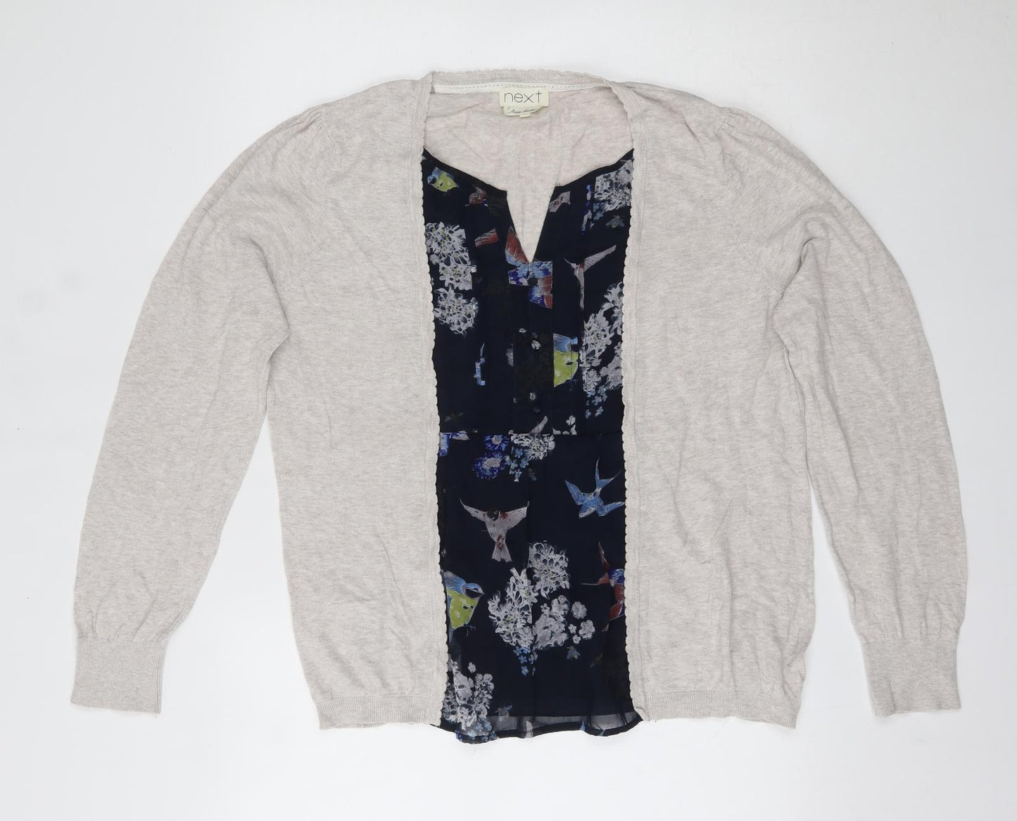 NEXT Womens Grey Cowl Neck  Polyester Cardigan Jumper Size 20