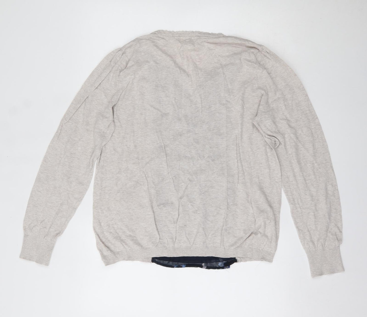 NEXT Womens Grey Cowl Neck  Polyester Cardigan Jumper Size 20