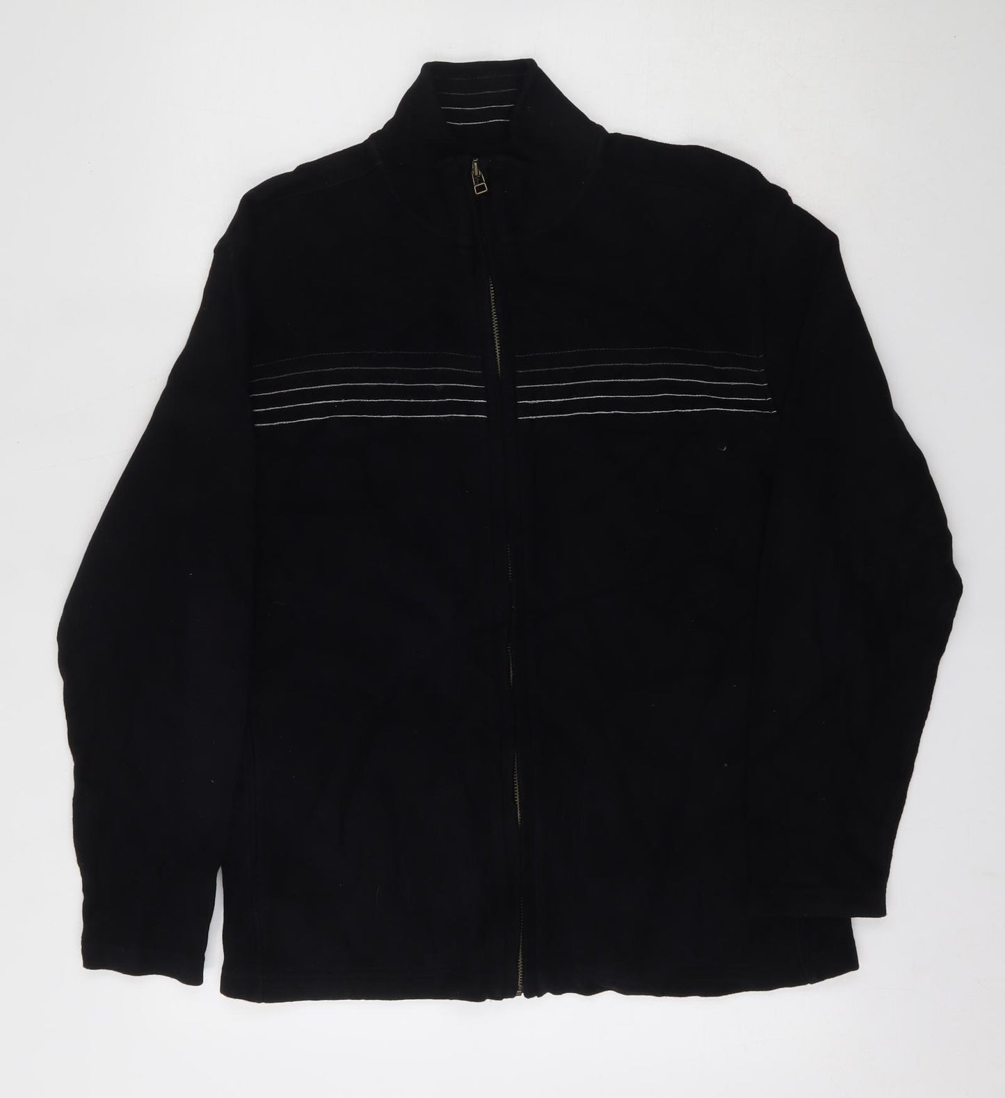 NEXT Mens Black Mock Neck  Cotton Full Zip Jumper Size L