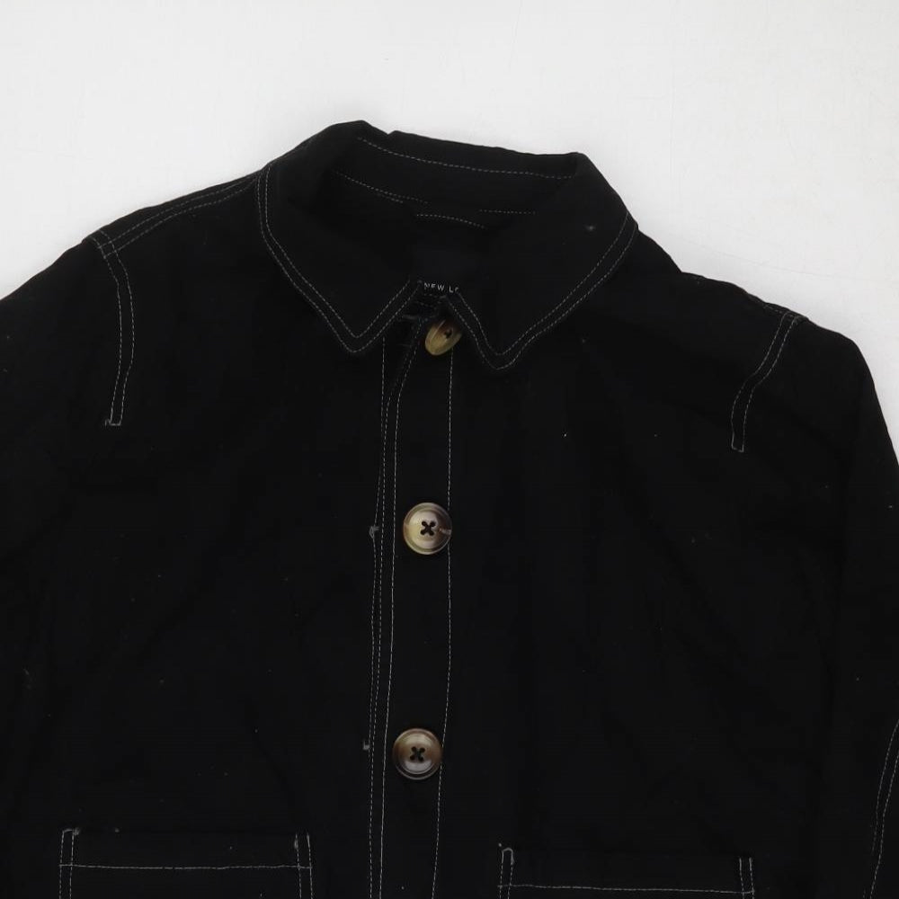 New Look Womens Black   Jacket  Size 14  Button - Denim Jacket