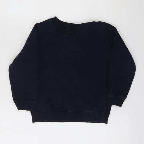 SCHOOLWEAR Boys Blue  Cotton Pullover Sweatshirt Size 4 Years