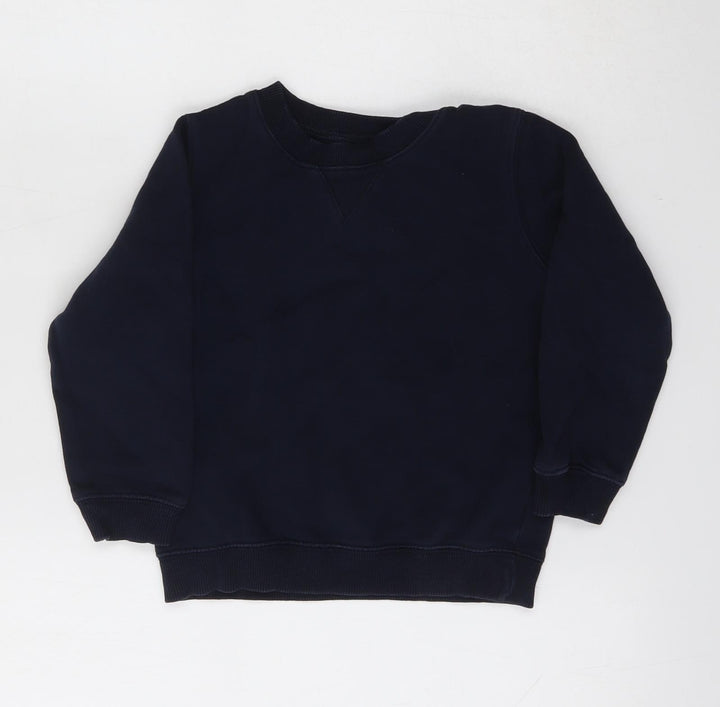 SCHOOLWEAR Boys Blue Cotton Pullover Sweatshirt Size 4 Years