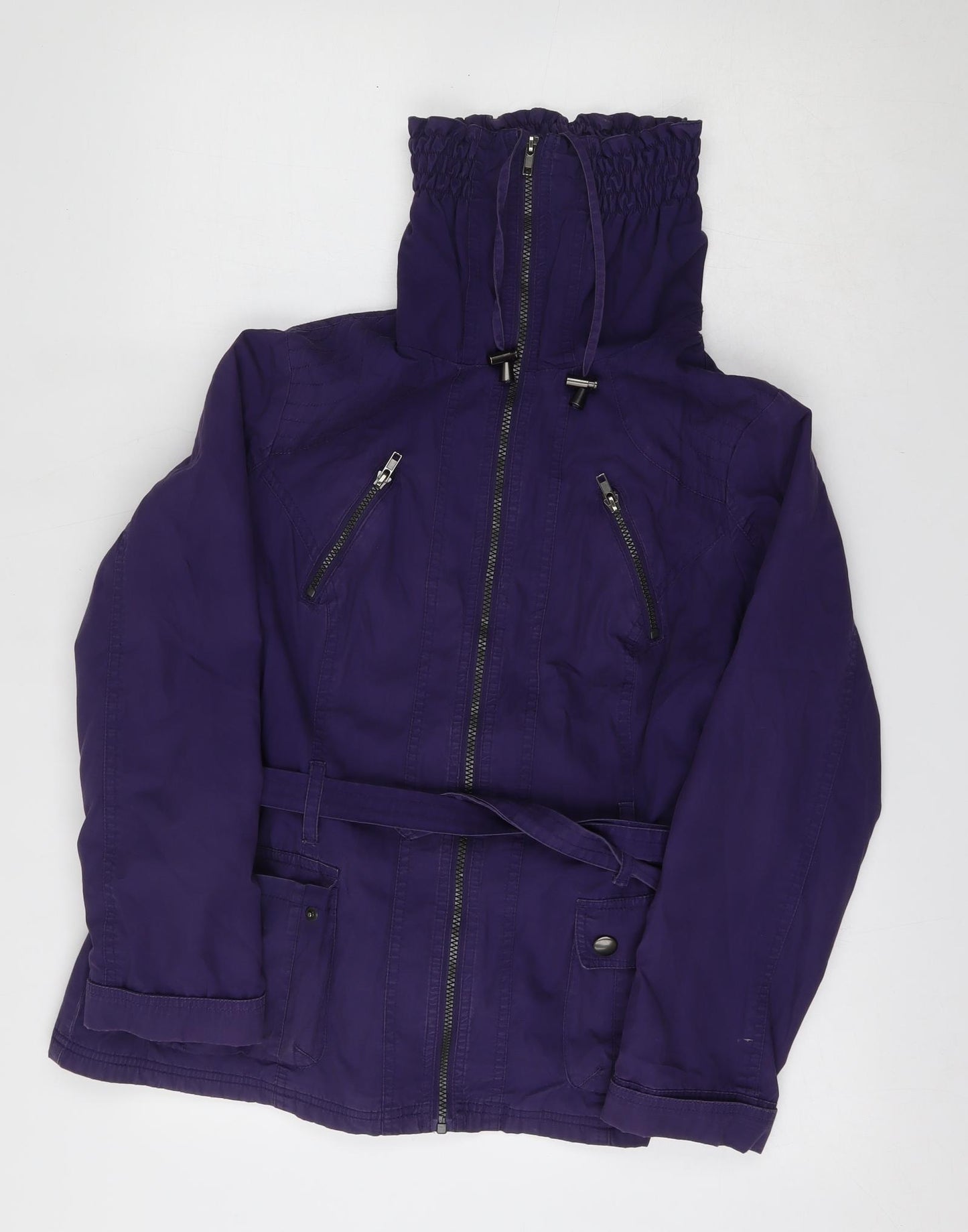Marks and Spencer Womens Purple   Parka Jacket Size 14  Zip