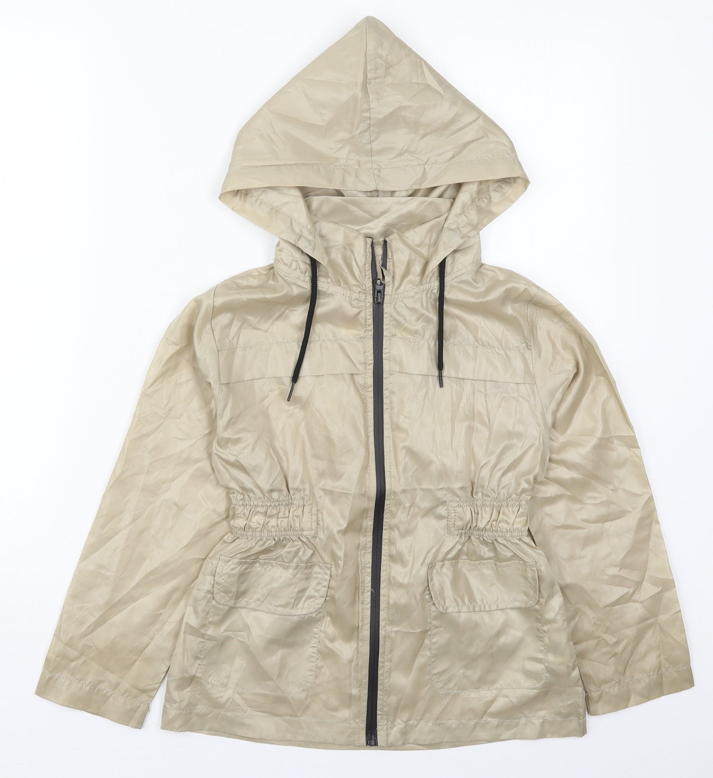 A2Z Trends Girls Beige   Basic Coat Coat Size 7-8 Years  Zip