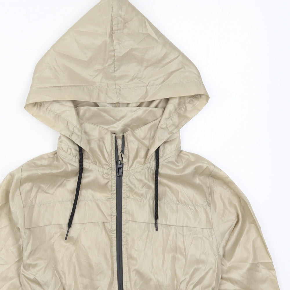 A2Z Trends Girls Beige   Basic Coat Coat Size 7-8 Years  Zip