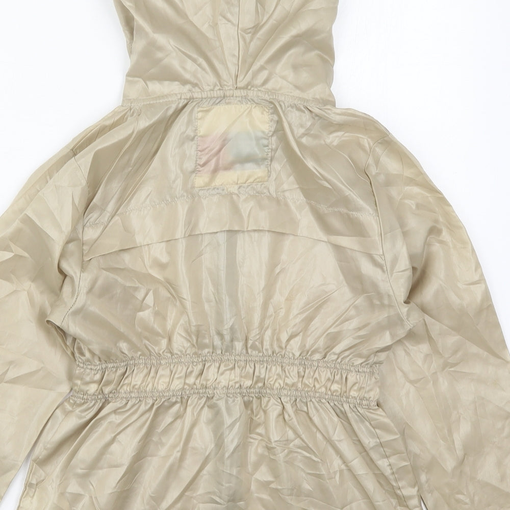 A2Z Trends Girls Beige   Basic Coat Coat Size 7-8 Years  Zip