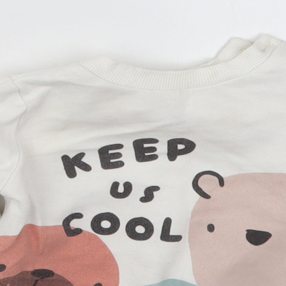 F&F Baby White  Cotton Basic T-Shirt Size 18-24 Months Crew Neck Pullover - Keep Us Cool