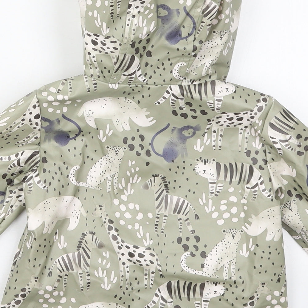 TU Girls Green   Basic Coat Coat Size 9-12 Months   Zip - Animals