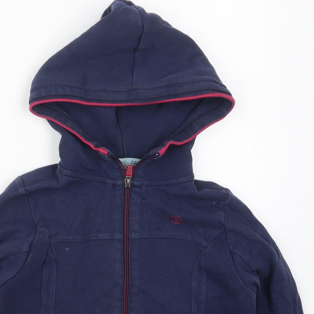 Ted Baker Girls Blue  Cotton Full Zip Hoodie Size 7-8 Years  Zip