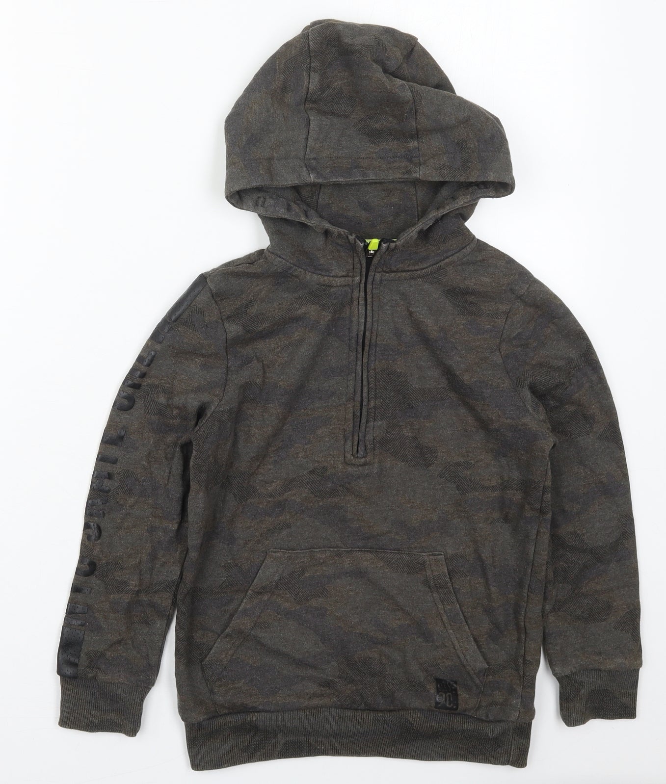 F&F Boys Brown Camouflage Polyester Pullover Hoodie Size 8-9 Years  Pullover