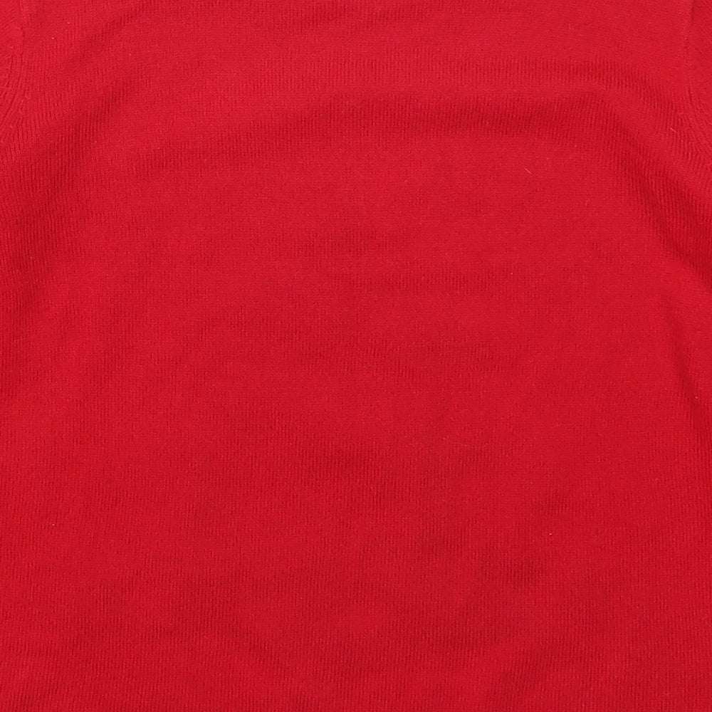 Pepperts Girls Red Crew Neck  Acrylic Pullover Jumper Size 10-11 Years  Pullover - Christmas Tree