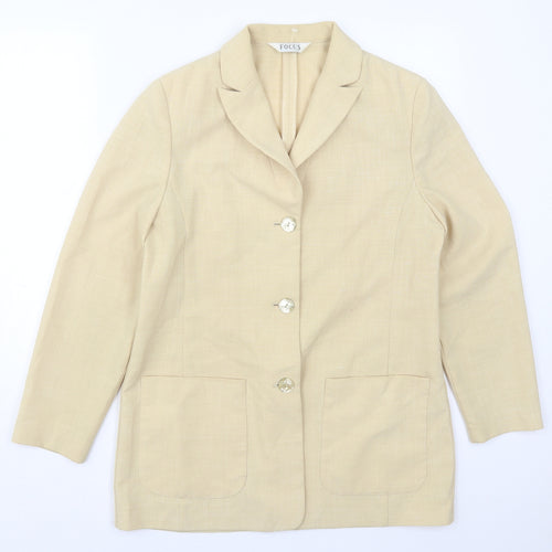 Focus Womens Beige   Jacket  Size 12  Button