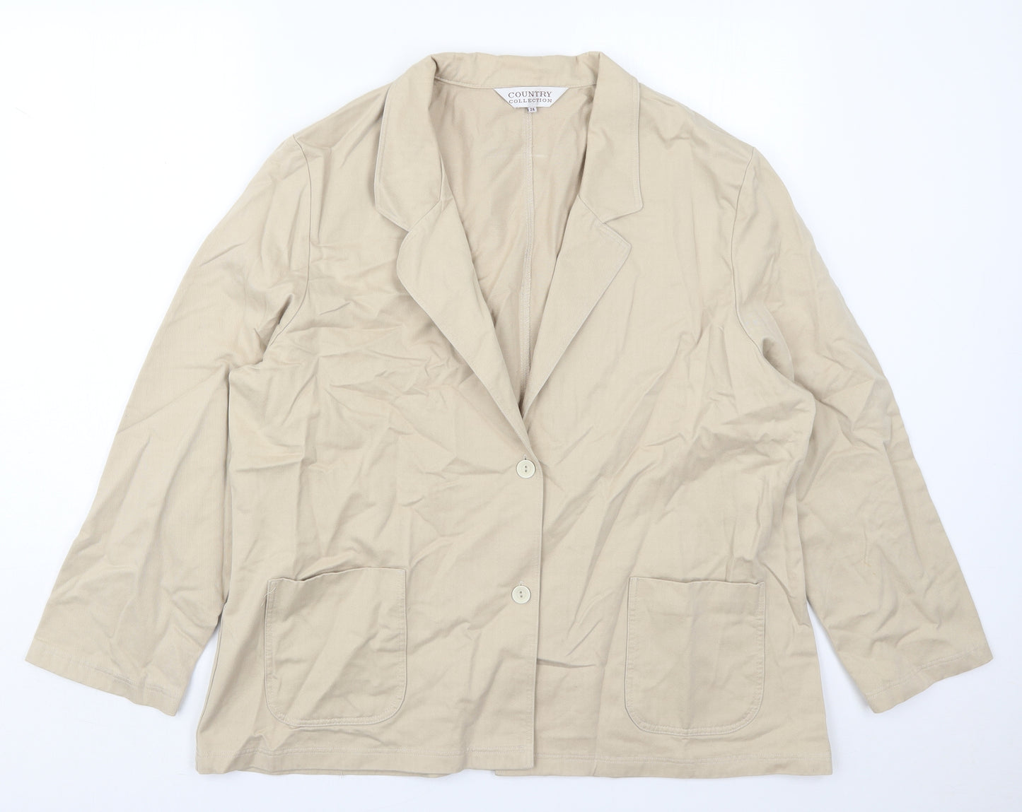 Country Collection Womens Beige   Jacket  Size 24  Button