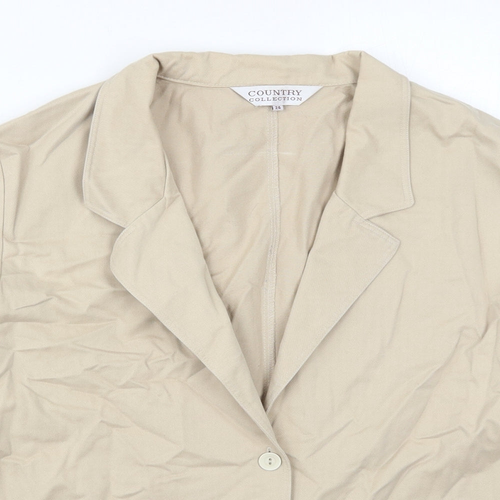 Country Collection Womens Beige   Jacket  Size 24  Button