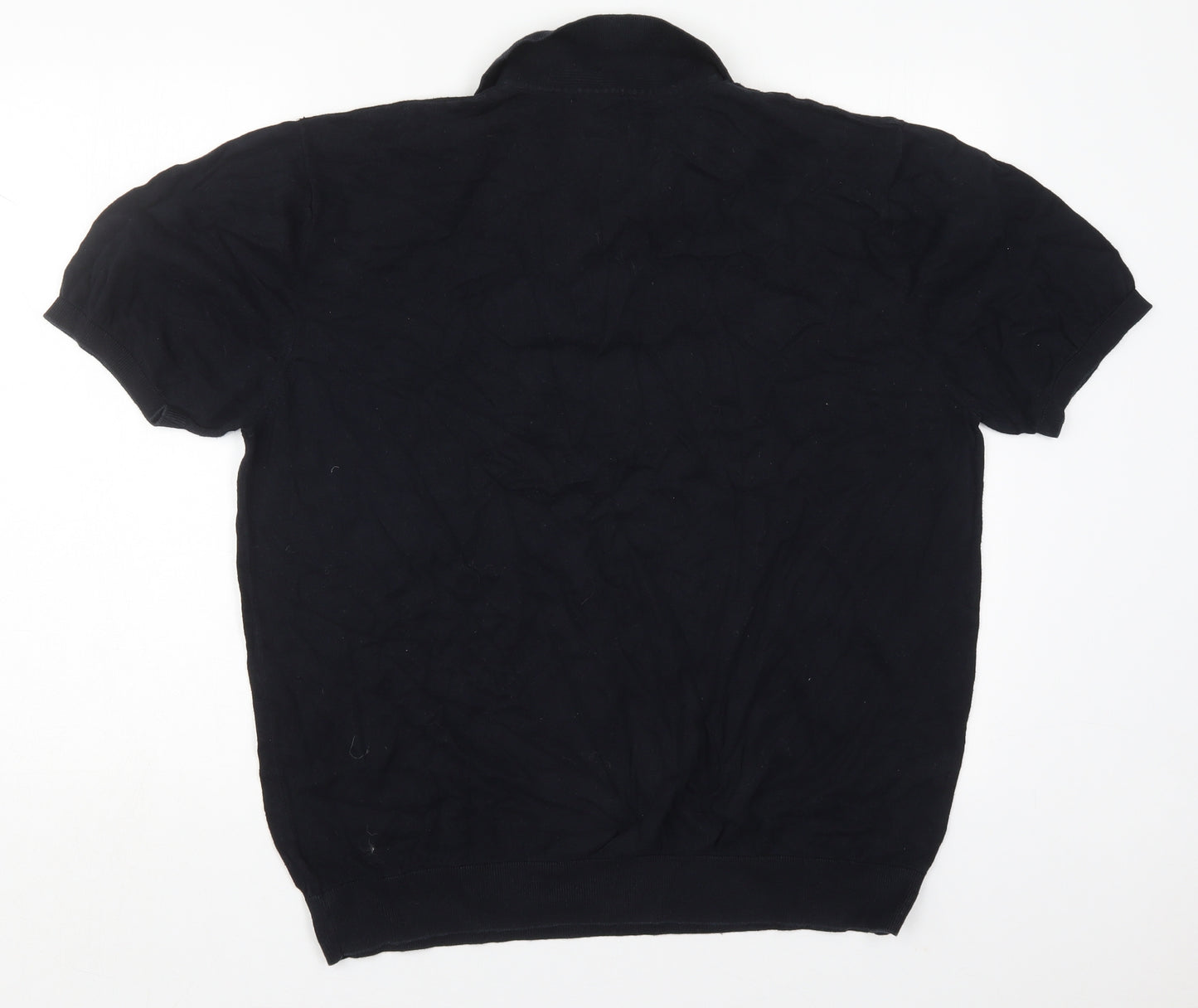 TU Mens Black  Cotton  Polo Size 2XL V-Neck Pullover