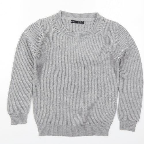 Atmosphere Womens Grey Crew Neck  Acrylic Pullover Jumper Size 8