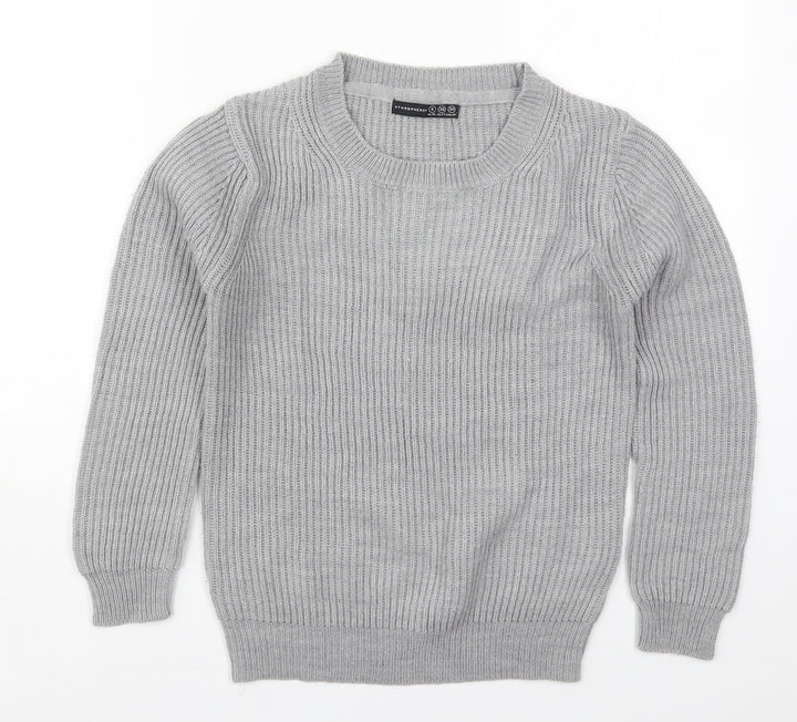 Atmosphere Womens Grey Crew Neck  Acrylic Pullover Jumper Size 8