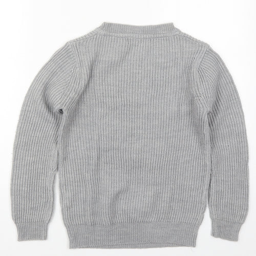 Atmosphere Womens Grey Crew Neck  Acrylic Pullover Jumper Size 8