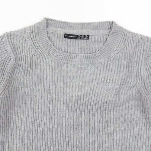 Atmosphere Womens Grey Crew Neck  Acrylic Pullover Jumper Size 8