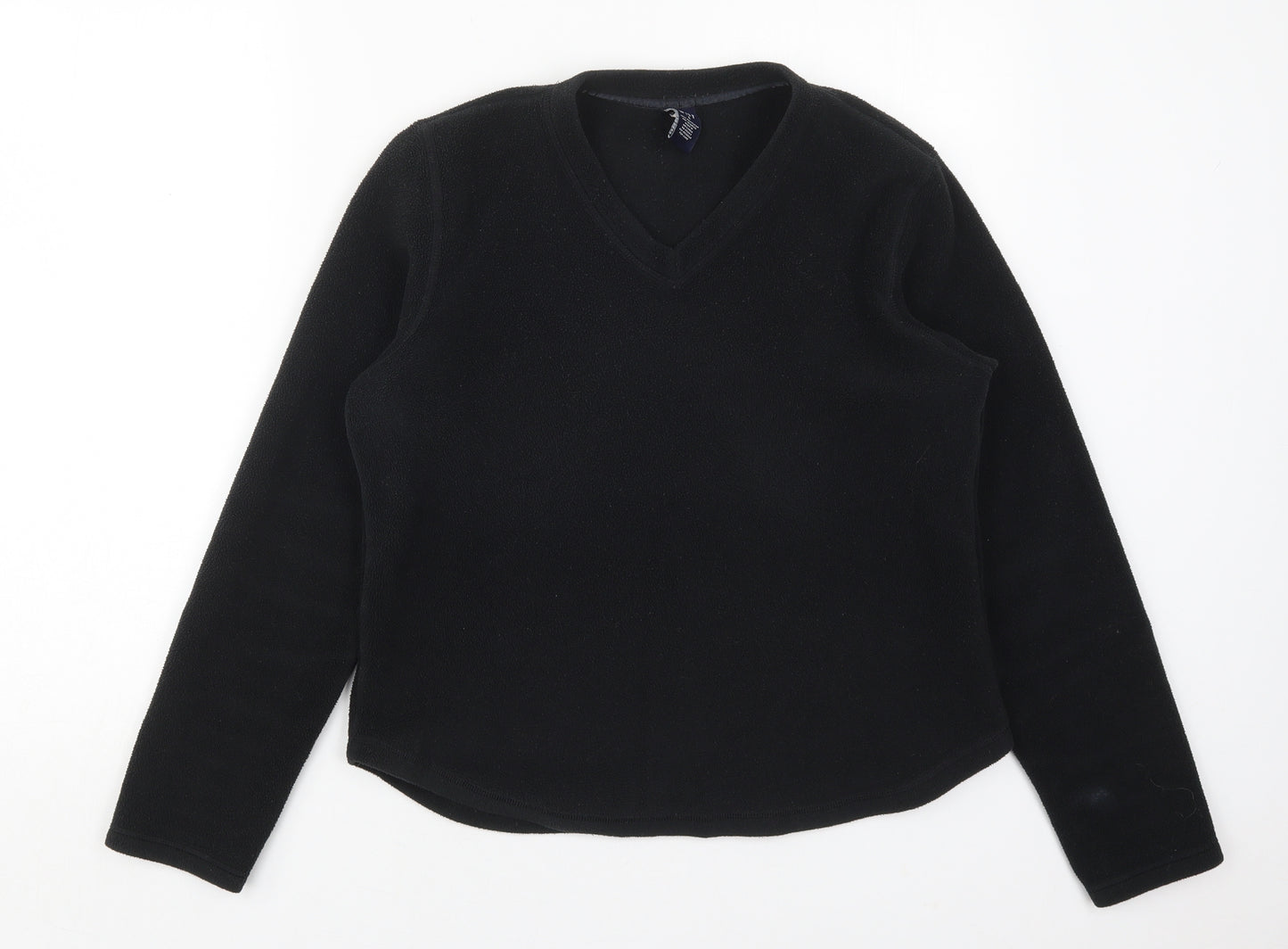 Gap Womens Black V-Neck  Polyester Pullover Jumper Size L