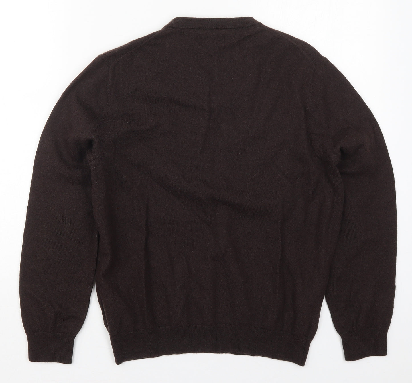 Jeff Banks Mens Brown V-Neck  Wool Pullover Jumper Size M