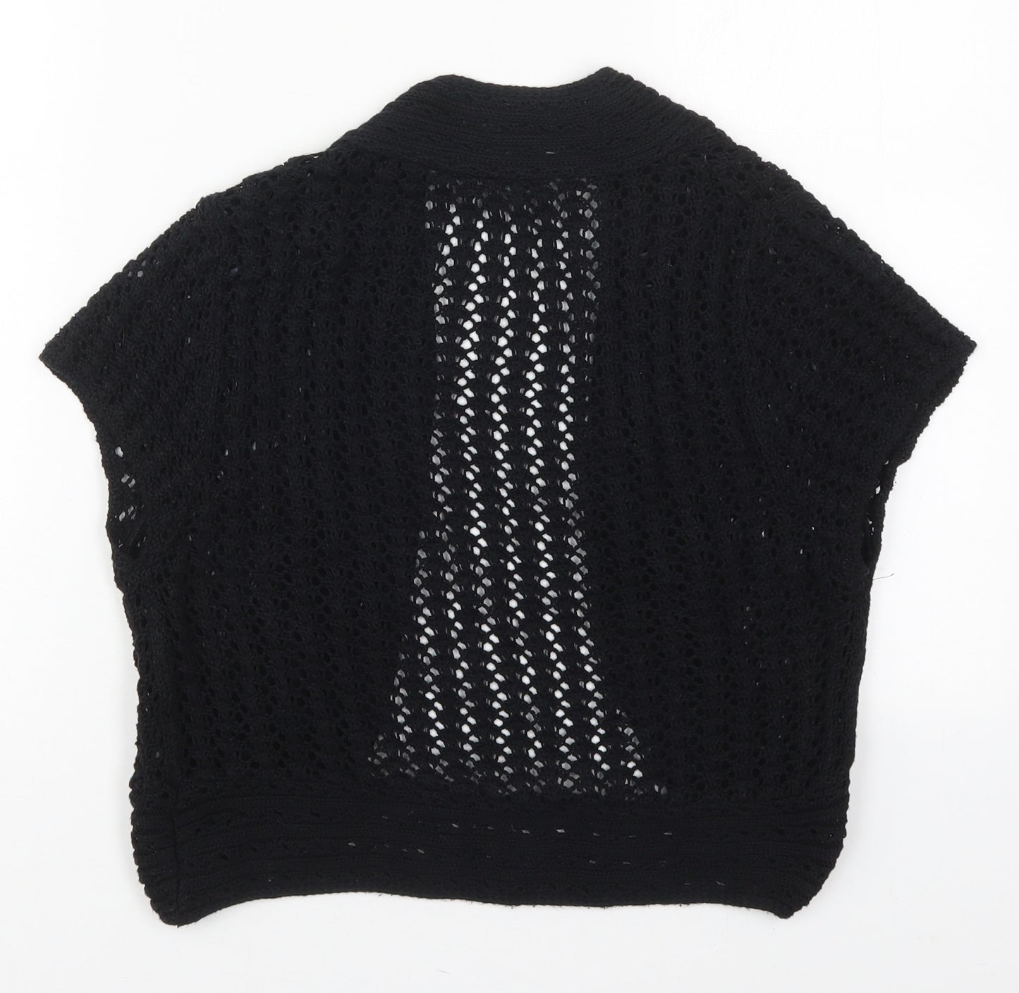 George Womens Black V-Neck  Cotton Cardigan Jumper Size 14