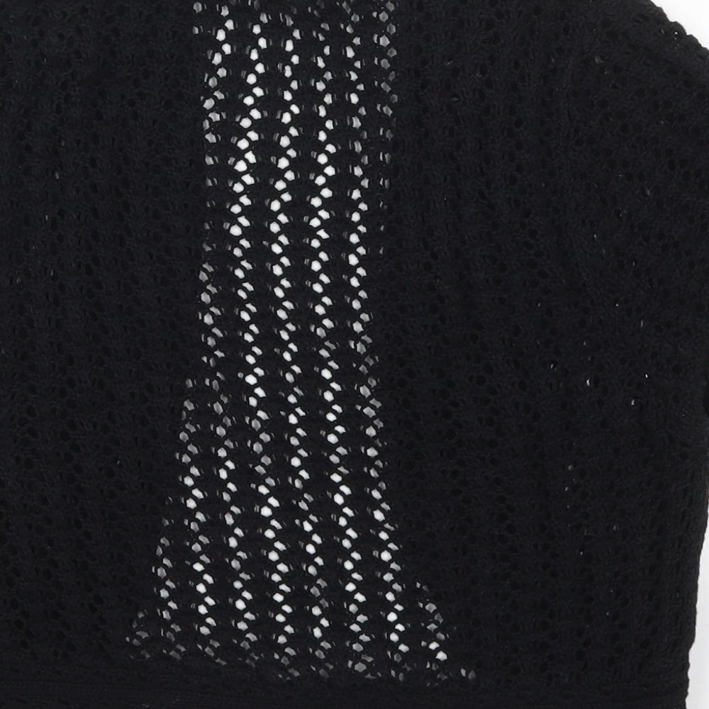 George Womens Black V-Neck  Cotton Cardigan Jumper Size 14