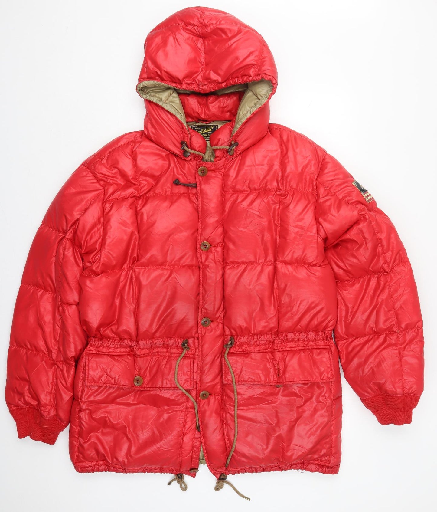 Ralph Lauren Mens Red   Puffer Jacket Coat Size 2XL  Zip