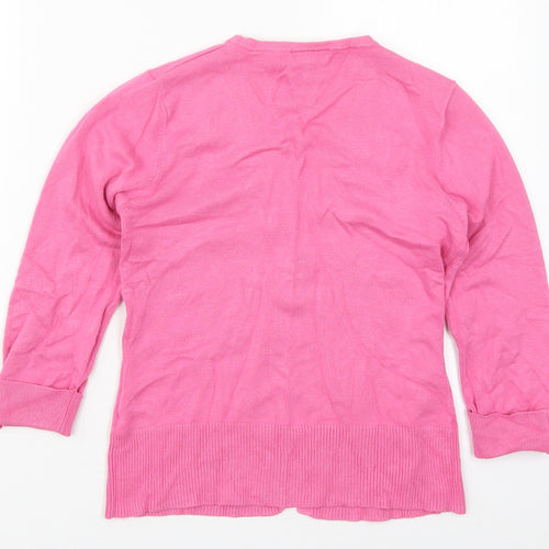 Spirit Womens Pink V-Neck  Viscose Cardigan Jumper Size 12