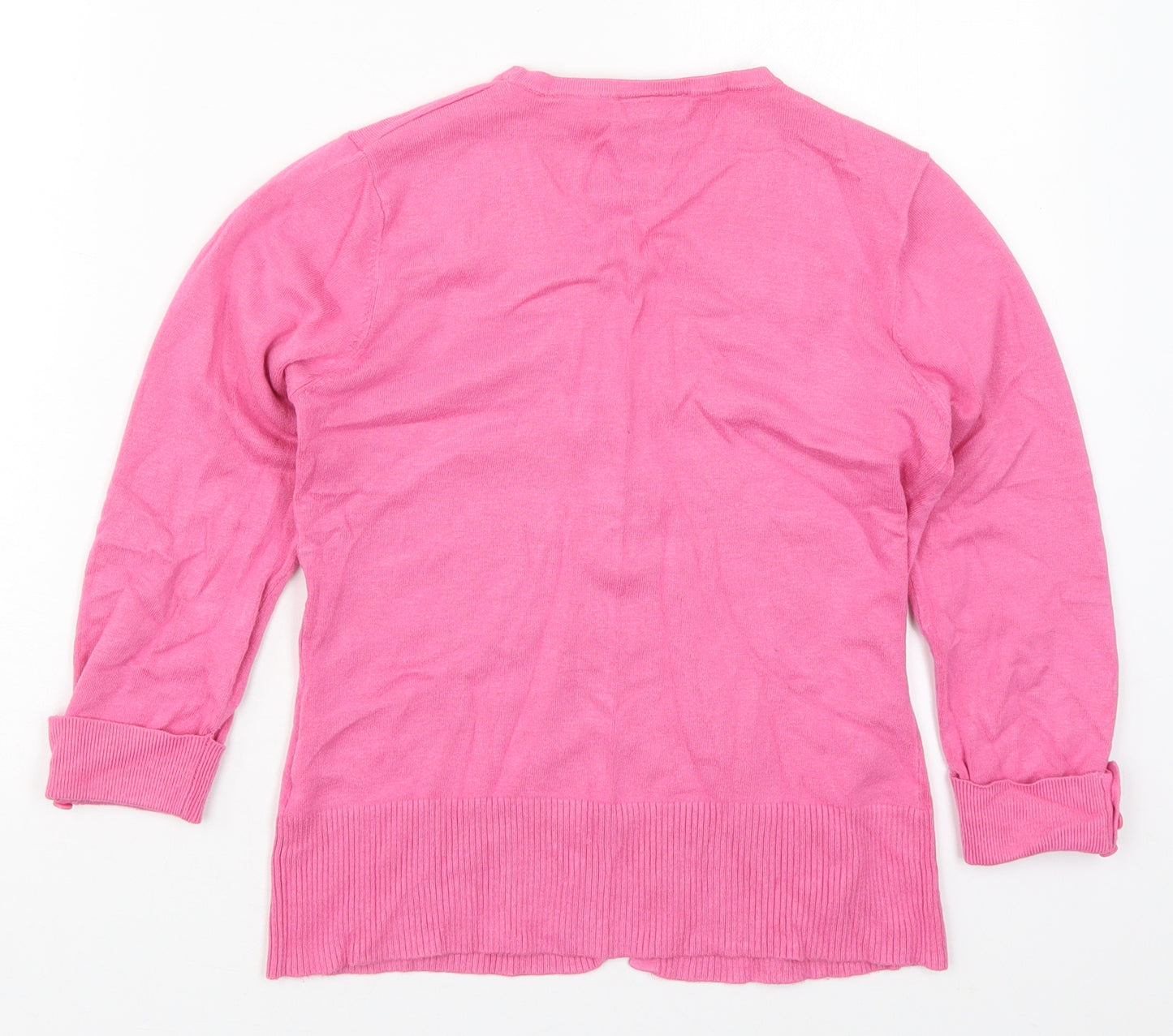 Spirit Womens Pink V-Neck  Viscose Cardigan Jumper Size 12
