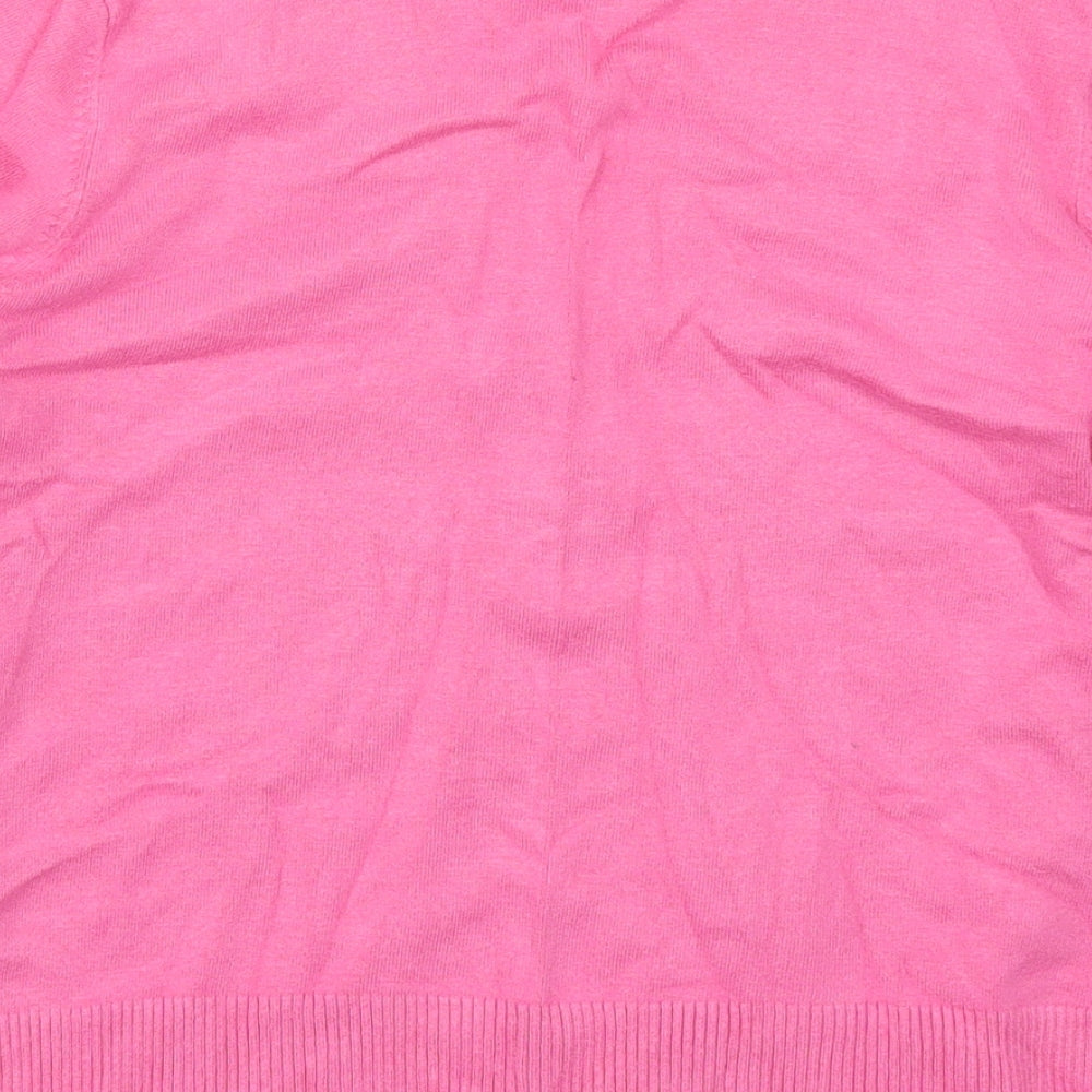 Spirit Womens Pink V-Neck  Viscose Cardigan Jumper Size 12