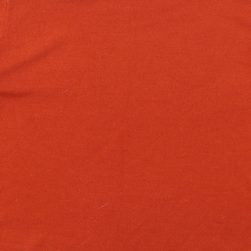Bonmarché Womens Orange Mock Neck  Acrylic Pullover Jumper Size 16