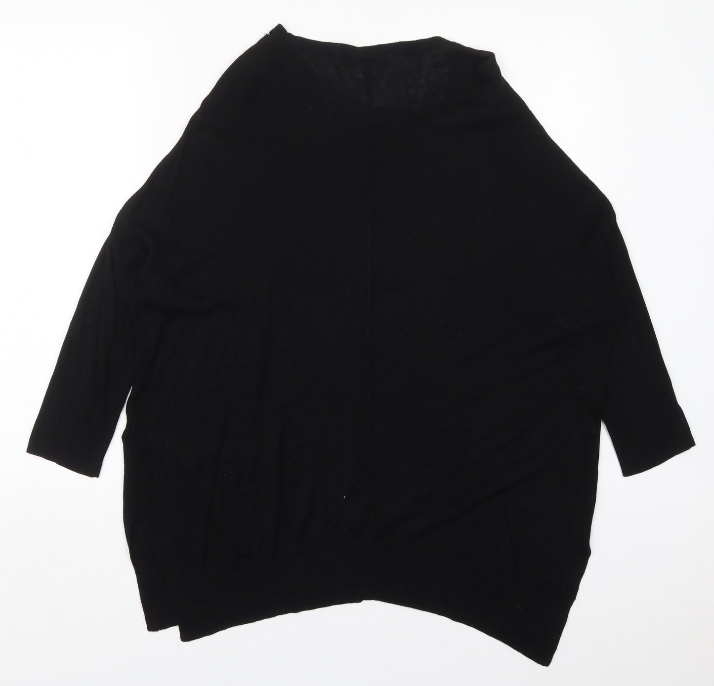Marks and Spencer Womens Black Boat Neck  Viscose Pullover Jumper Size 10