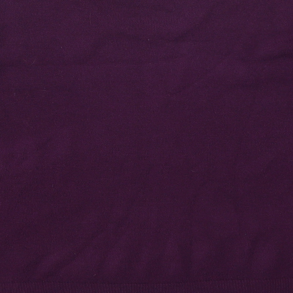 Bonmarché Womens Purple Round Neck  Acrylic Pullover Jumper Size M