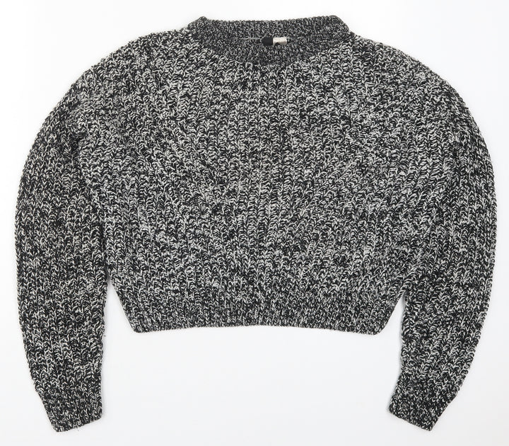 H&M Womens Grey Crew Neck  Acrylic Pullover Jumper Size S