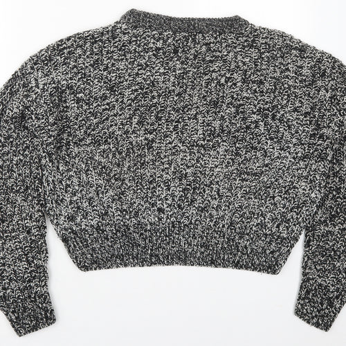 H&M Womens Grey Crew Neck  Acrylic Pullover Jumper Size S