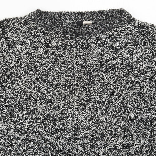 H&M Womens Grey Crew Neck  Acrylic Pullover Jumper Size S