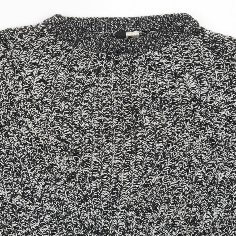 H&M Womens Grey Crew Neck  Acrylic Pullover Jumper Size S