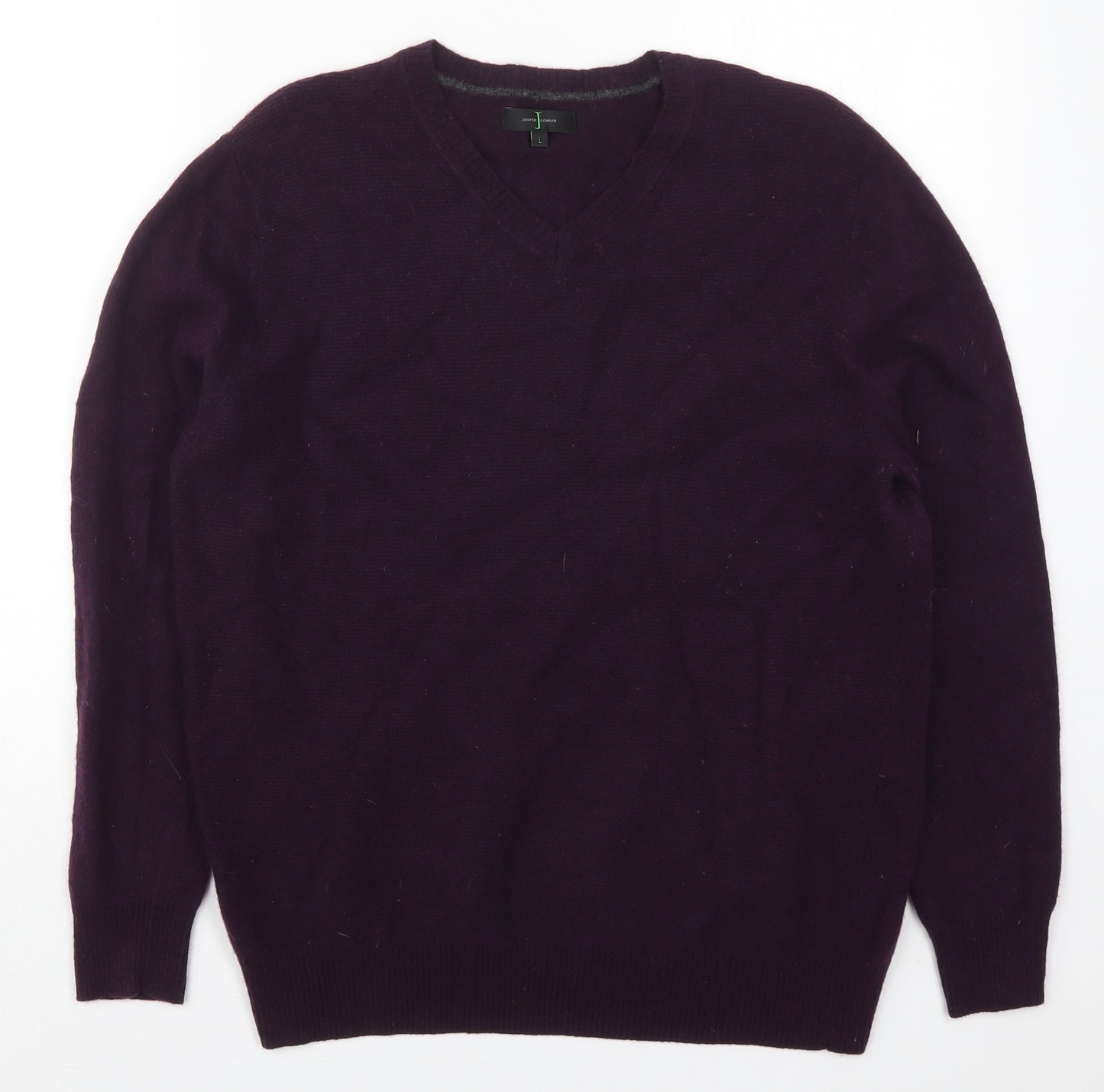 Jasper Conran Mens Purple V-Neck  Wool Pullover Jumper Size L