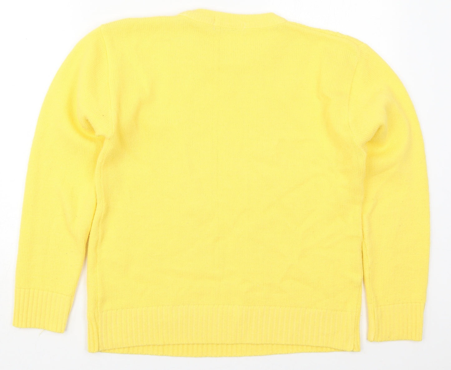 Pure & Natural Womens Yellow Crew Neck  Acrylic Pullover Jumper Size S