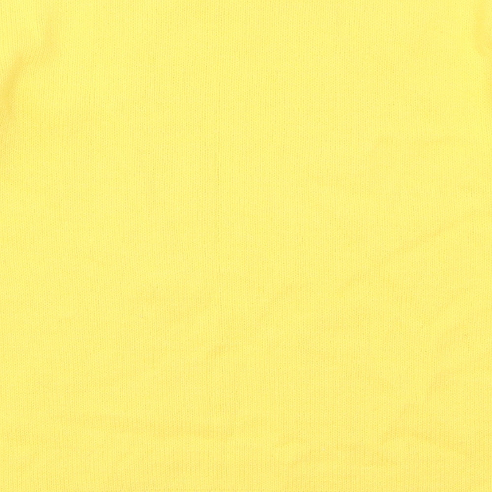 Pure & Natural Womens Yellow Crew Neck  Acrylic Pullover Jumper Size S