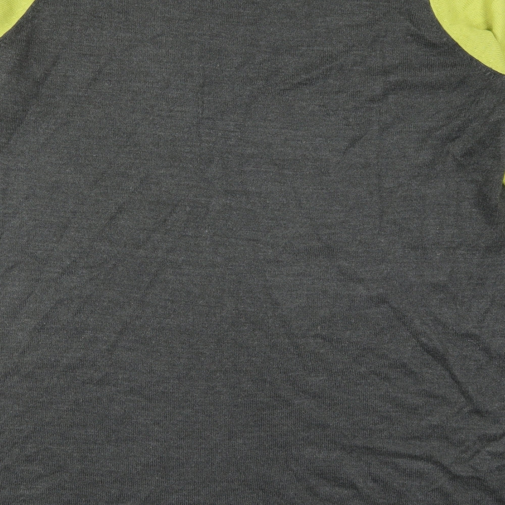 George Womens Grey Colourblock Acrylic Jumper Dress  Size 22  Boat Neck Pullover - Green