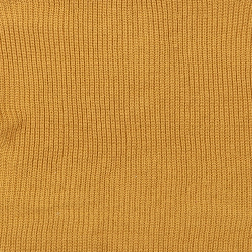 JCL Womens Orange Collared  Acrylic Pullover Jumper One Size