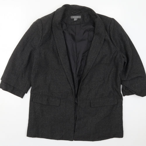 Primark Womens Grey Herringbone Polyester Jacket Blazer Size 16