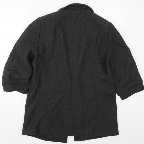 Primark Womens Grey Herringbone Polyester Jacket Blazer Size 16