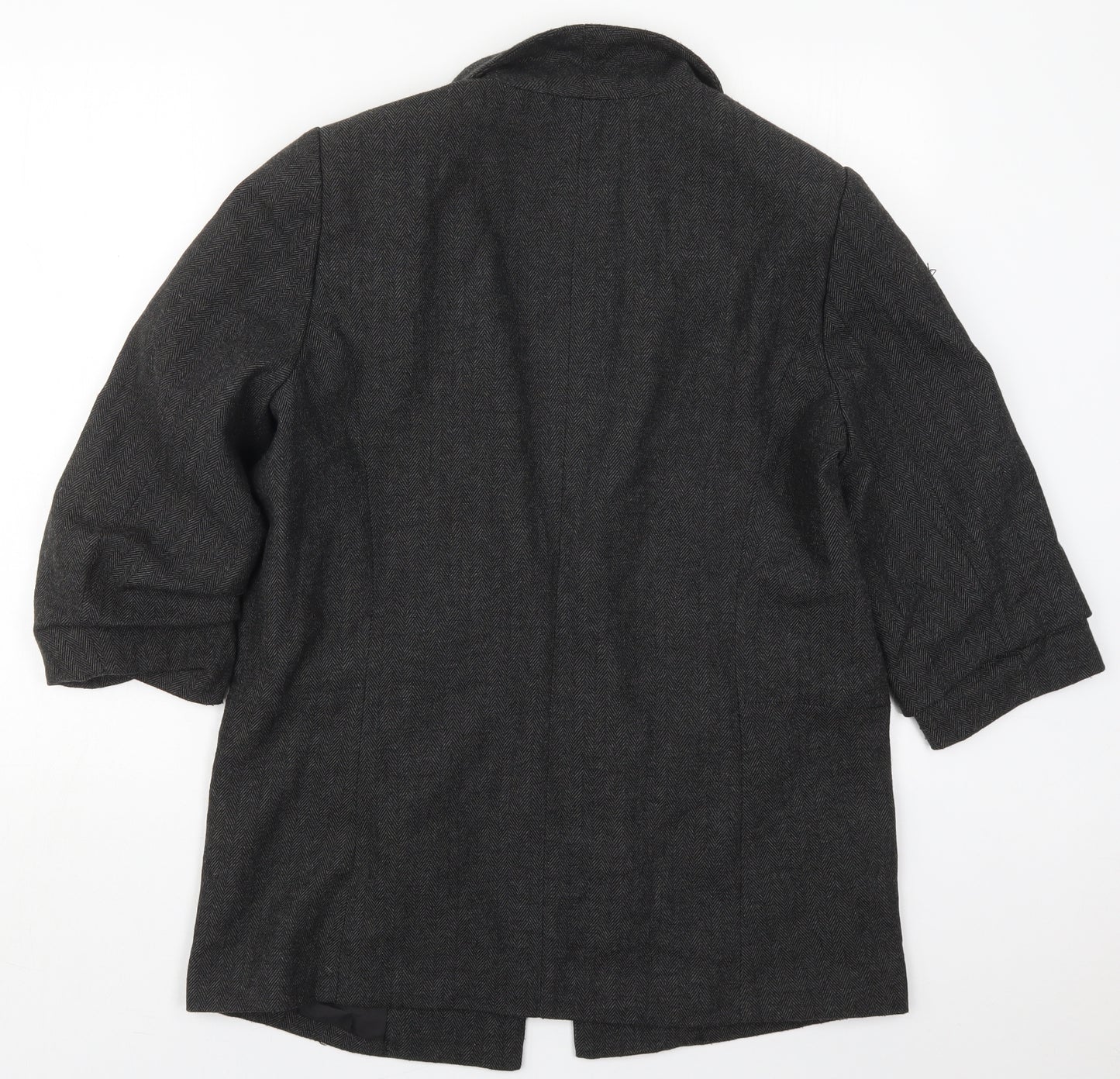 Primark Womens Grey Herringbone Polyester Jacket Blazer Size 16